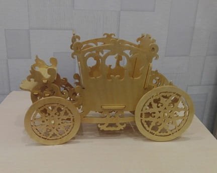 Laser Cut Carriage Planter Candy Holder