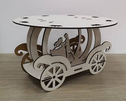 Laser Cut Carriage Wedding Cake Stand