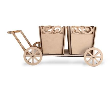 Laser Cut Cart With Flower Pots