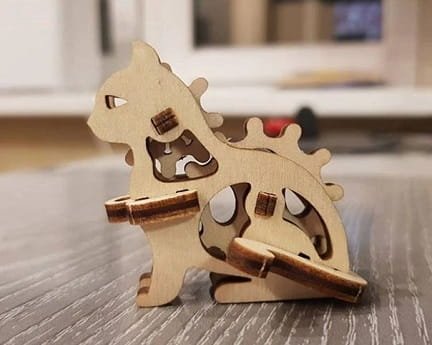 Laser Cut Cat Mechanical Gear Puzzle Toy