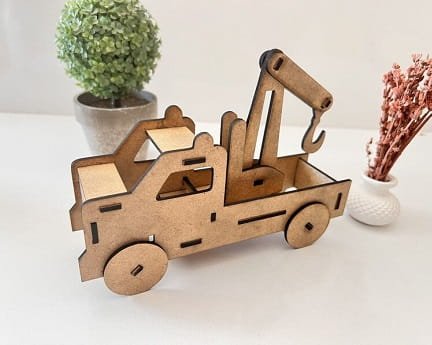 Laser Cut Crane Truck 3D Wooden Puzzle