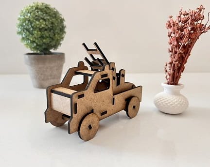 Laser Cut Fire Truck 3D Wood Model Kit