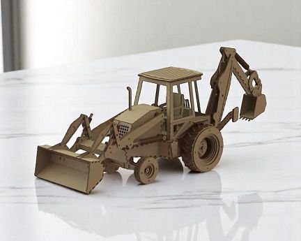 Laser Cut Backhoe Loader 3D Model