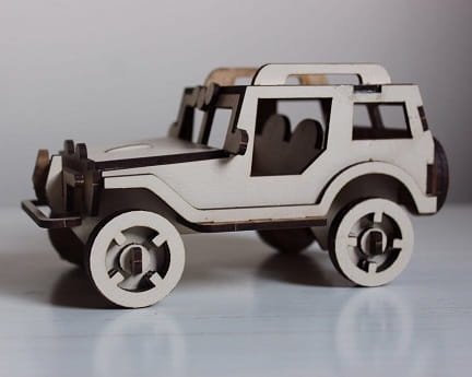 Laser Cut Jeep 3D Wooden Puzzle Kit