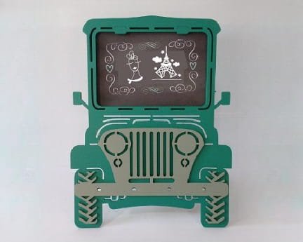 Laser Cut Jeep Photo Frame For Kids