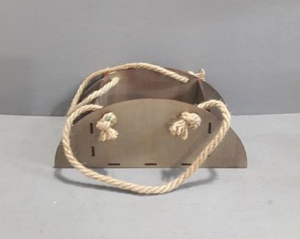 Laser Cut Wooden Curved Hanging Flower Basket