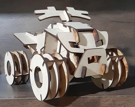 Laser Cut Quad Bike 3D Wooden Puzzle