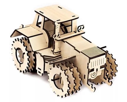Laser Cut Tractor 3D Wooden Puzzle Model Kit