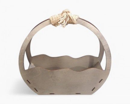 Laser Cut Wavy Flower Basket with Handle