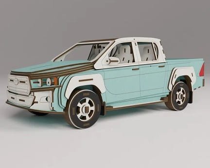 Laser Cut Toyota Hilux 3D Wood Model