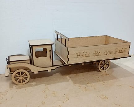 Laser Cut Wooden Truck 3D Puzzle