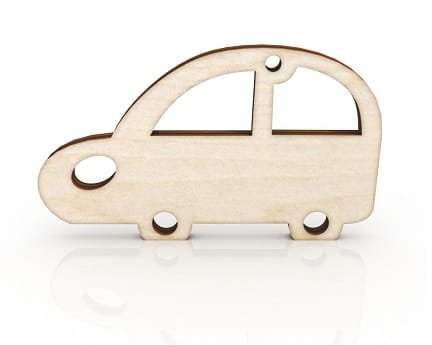 Laser Cut Wooden Retro Car Keyring