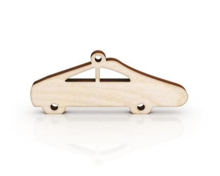 Laser Cut Wooden Car Keychain