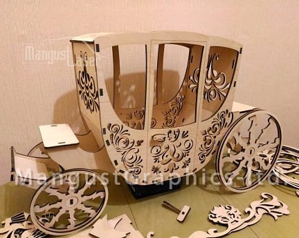 Laser Cut Carriage 3D Puzzle Wood Model