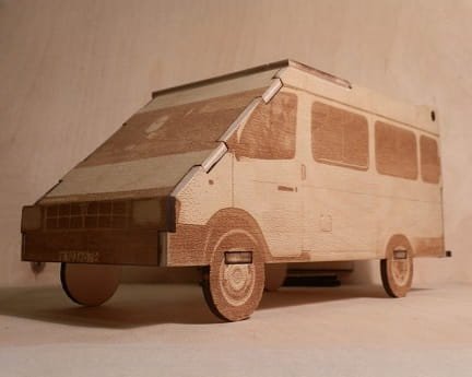 Laser Cut Gazelle Van 3D Puzzle Kit