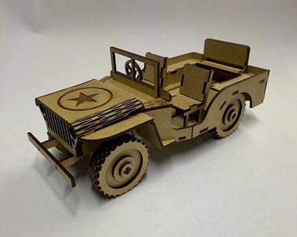 Laser Cut Jeep 3D Puzzle Woodcraft Construction Kit