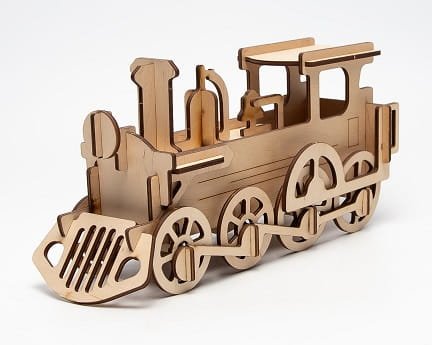 Laser Cut Locomotive 3D Wooden Construction Kit
