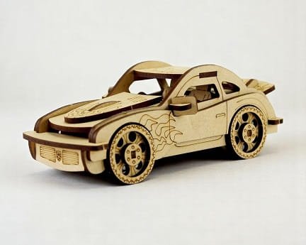 Laser Cut Porsche 3D Wood Puzzle