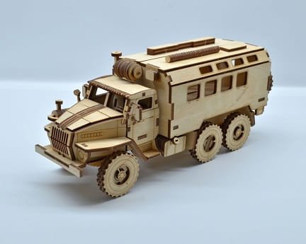 Laser Cut Russian Army Vehicle Ural 4320 3D Puzzle Wood Model