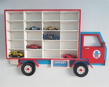 Laser Cut Toy Car Storage Truck Shelf