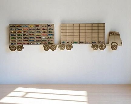 Laser Cut Toy Car Storage Wooden Truck
