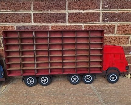 Laser Cut Wood Toy Car Storage Organizer Truck