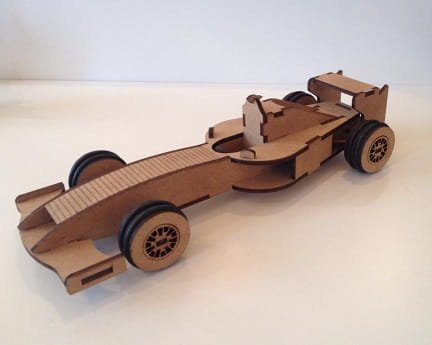 Laser Cut Woodcraft Construction Kit Formula 1 Car