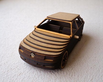 Laser Cut Volkswagen Gol G3 Car 3D Puzzle Kit
