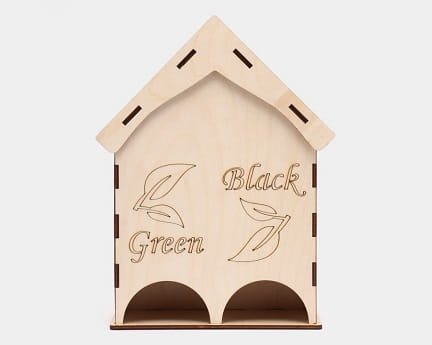 Laser Cut Green and Black Tea Bag Dispenser