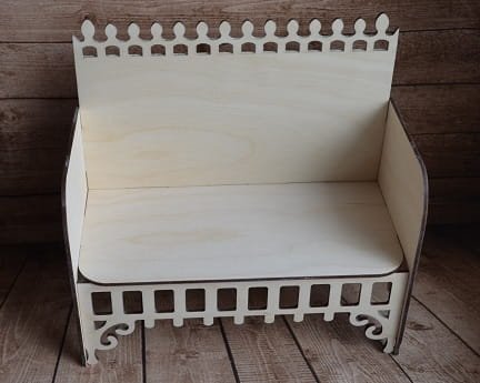 Laser Cut Miniature Furniture Sofa