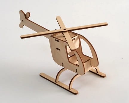 Laser Cut Motorized Helicopter 3D Puzzle