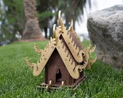 Laser Cut Pagoda House 3D Puzzle Wood Model