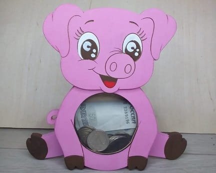 Laser Cut Piggy Bank for Kids
