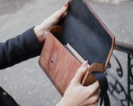 Laser Cut Wooden Clutch Bag