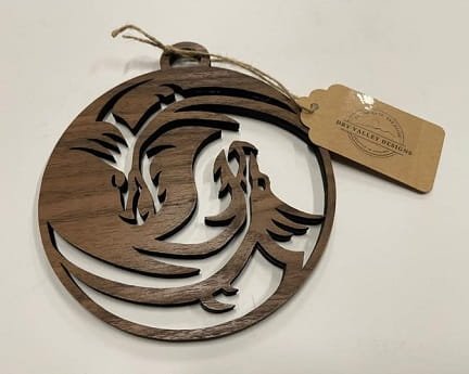 Laser Cut Yin Yang Dragon Ornament