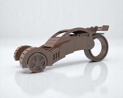 Laser Cut Futuristic Concept Car 3D Puzzle Wood Model