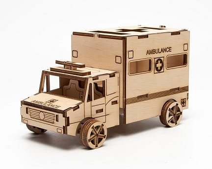 Laser Cut First Aid Organizer Ambulance 3D Puzzle