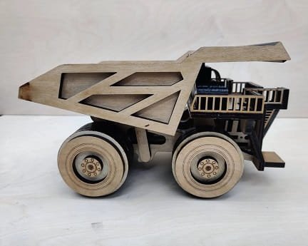 Laser Cut Dump Truck 3D Wood Model Kit