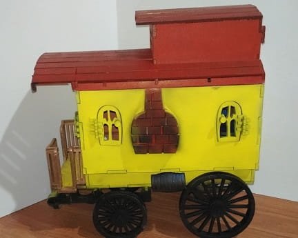 Laser Cut Wooden Wagon 3D Puzzle