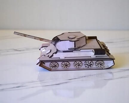 Laser Cut Soviet Medium Tank T 34 Wood Model