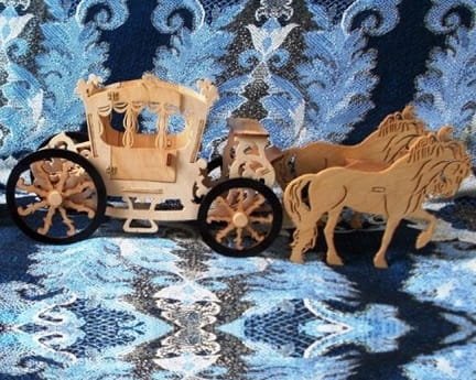 Laser Cut Royal Horse Carriage Horse Cart