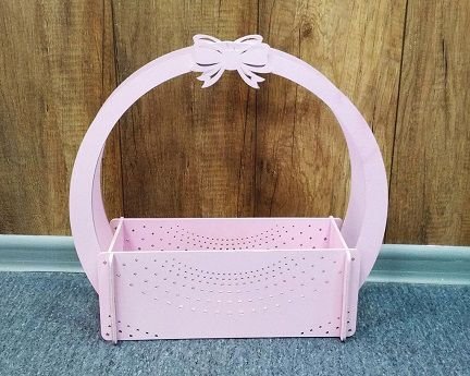 Laser Cut Rectangular Plywood Flower Basket