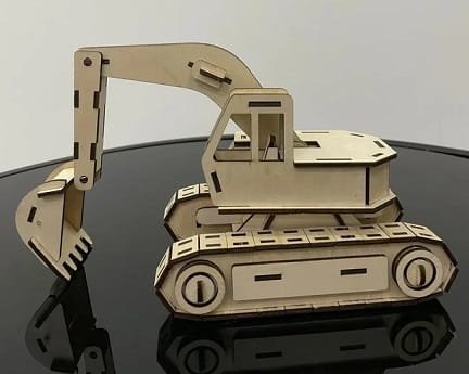 Laser Cut Excavator 3D Wooden Puzzle Model Kit