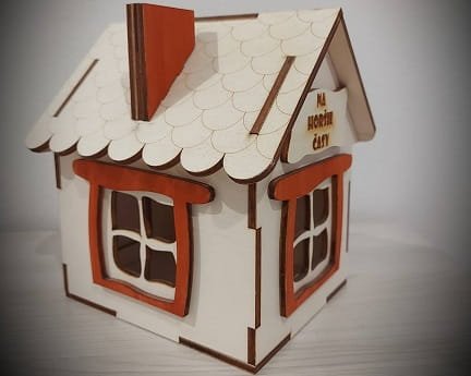 Laser Cut House Coin Bank Money Box