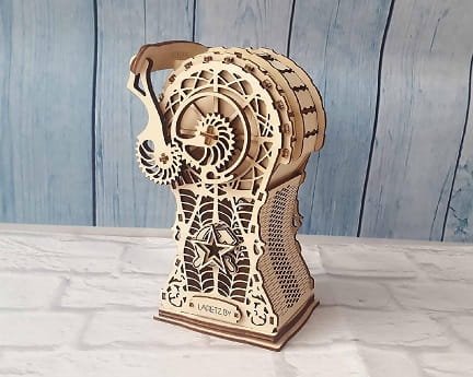 Laser Cut Mechanical Gear Piggy Bank