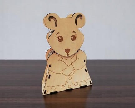 Laser Cut Mouse Piggy Bank for Kids