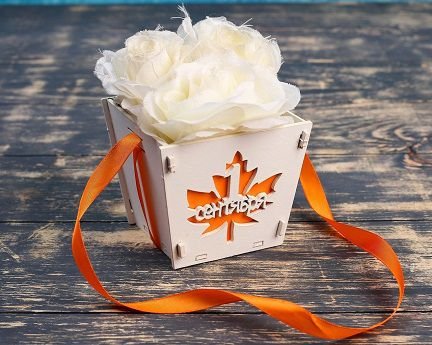 Laser Cut Wooden Flower Pot Gift Box