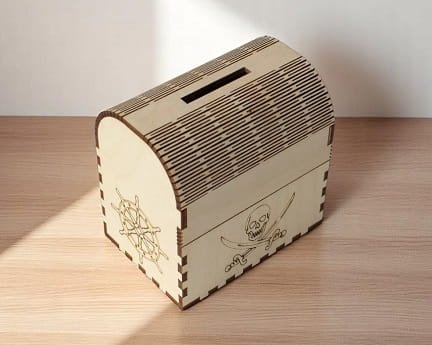 Laser Cut Treasure Chest Money Box Pirate Money Box