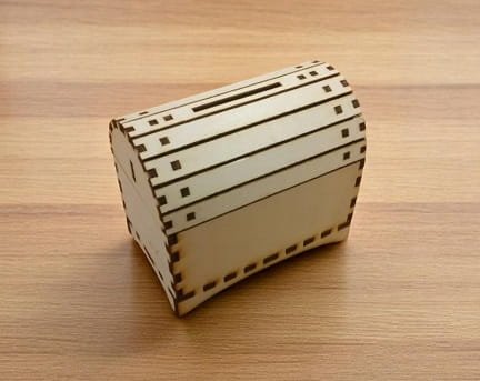 Laser Cut Treasure Chest Piggy Bank