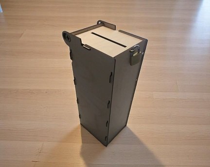 Laser Cut Wooden Self Locking Ballot Box